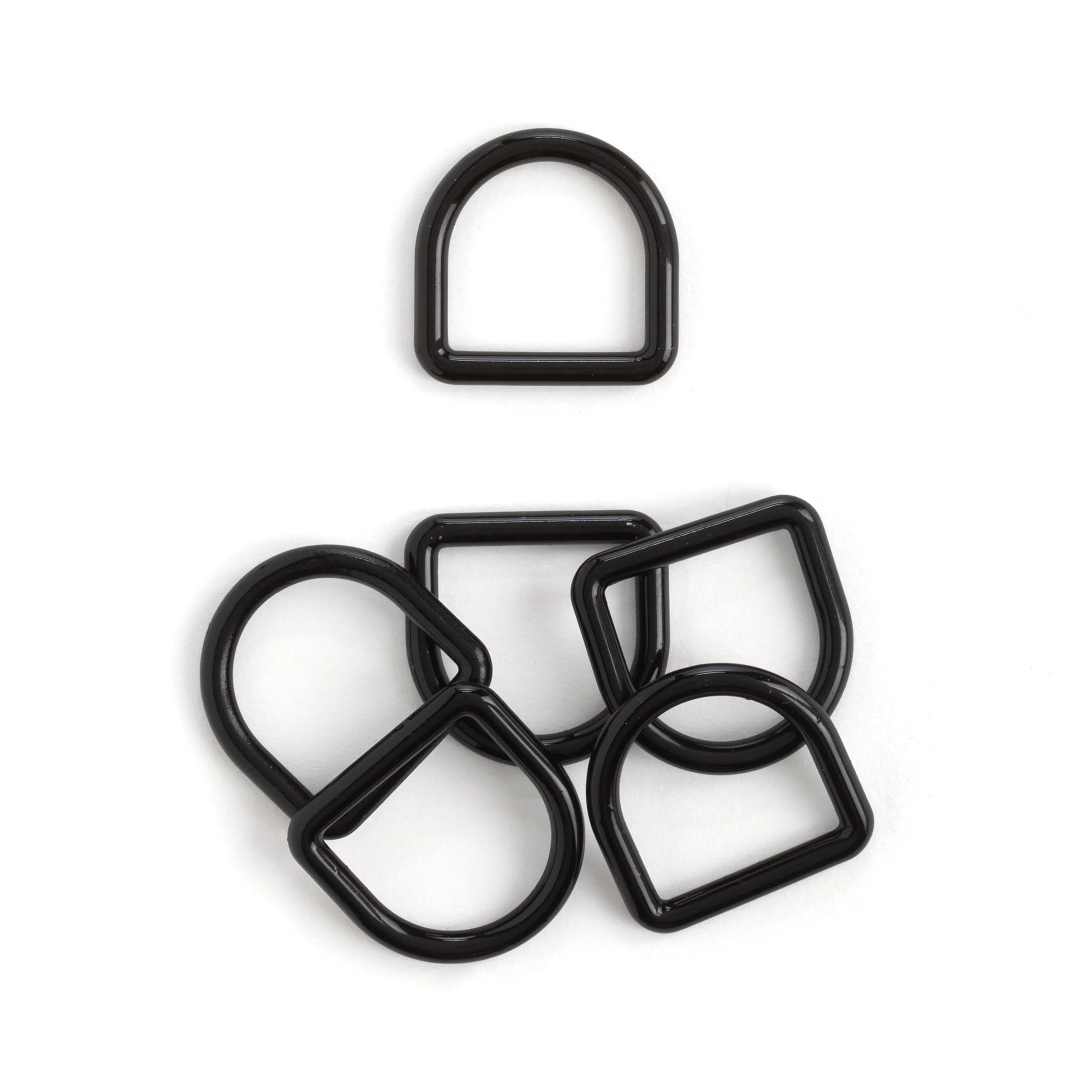 Decorative Solid Dee Ring Glossy Black - Image 3