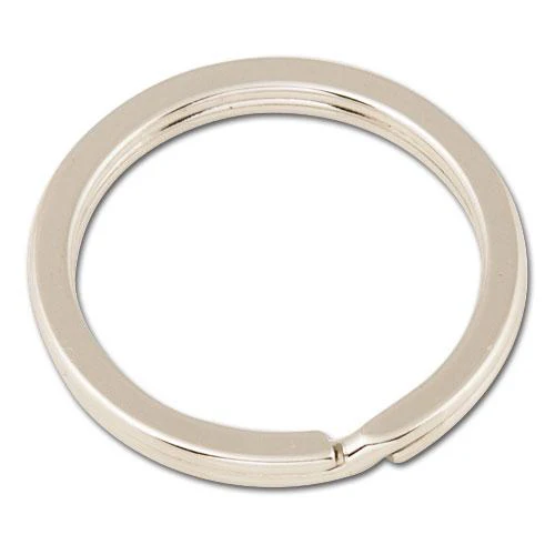 Flat Key Ring Nickel Free Plate 10 Pack