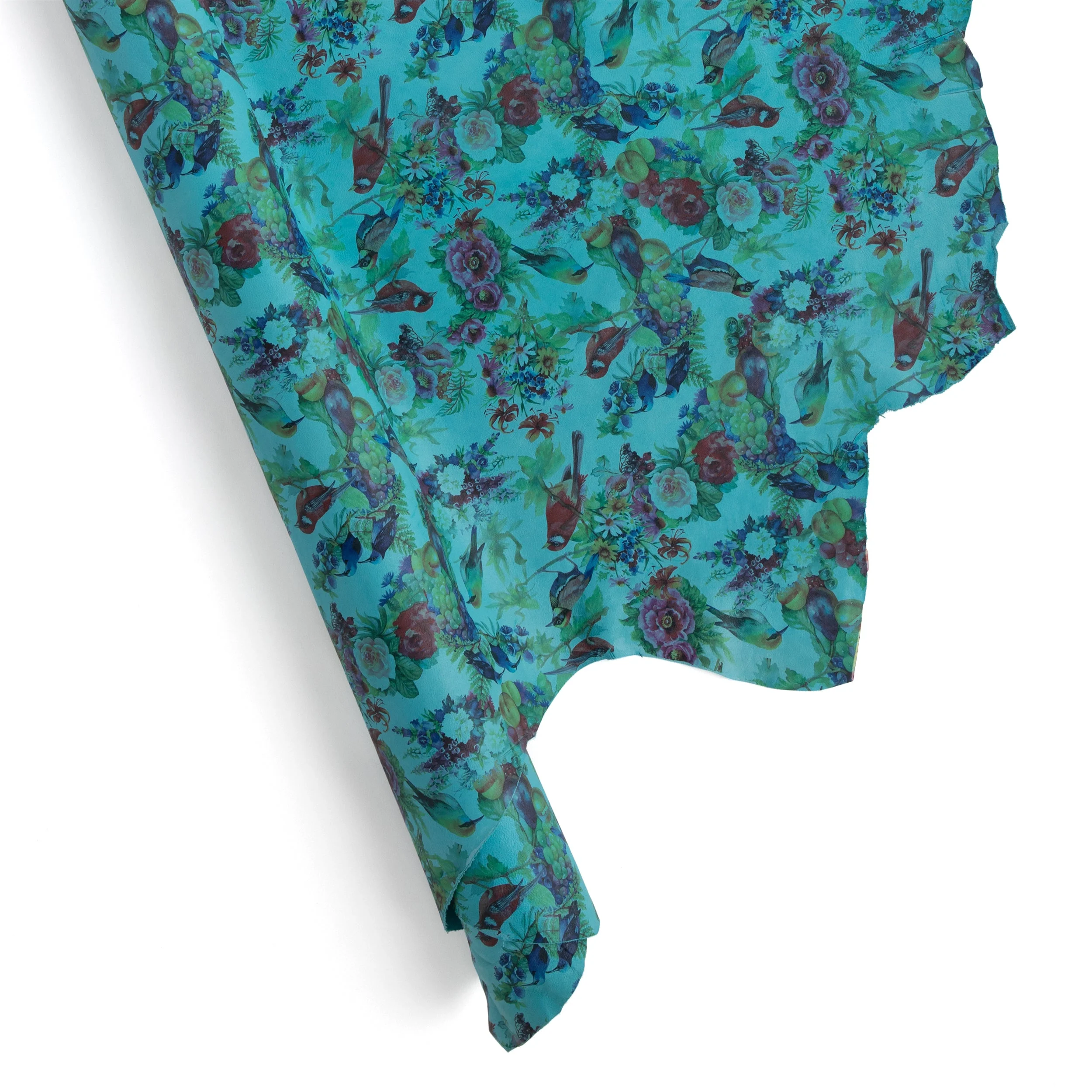Floral Print Veg-Tan Sheepskin Turquoise - FINAL SALE - Image 5