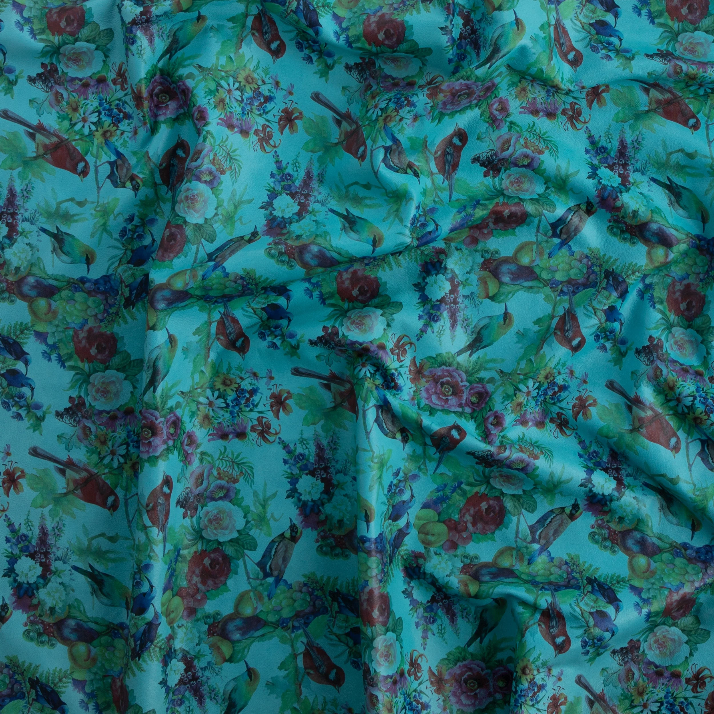 Floral Print Veg-Tan Sheepskin Turquoise - FINAL SALE - Image 6