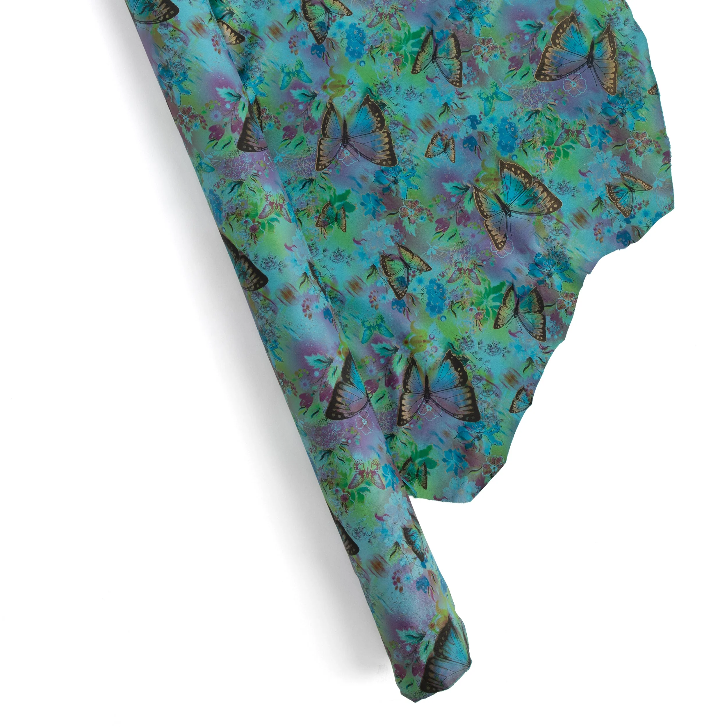 Floral Print Veg-Tan Sheepskin Turquoise - FINAL SALE - Image 8