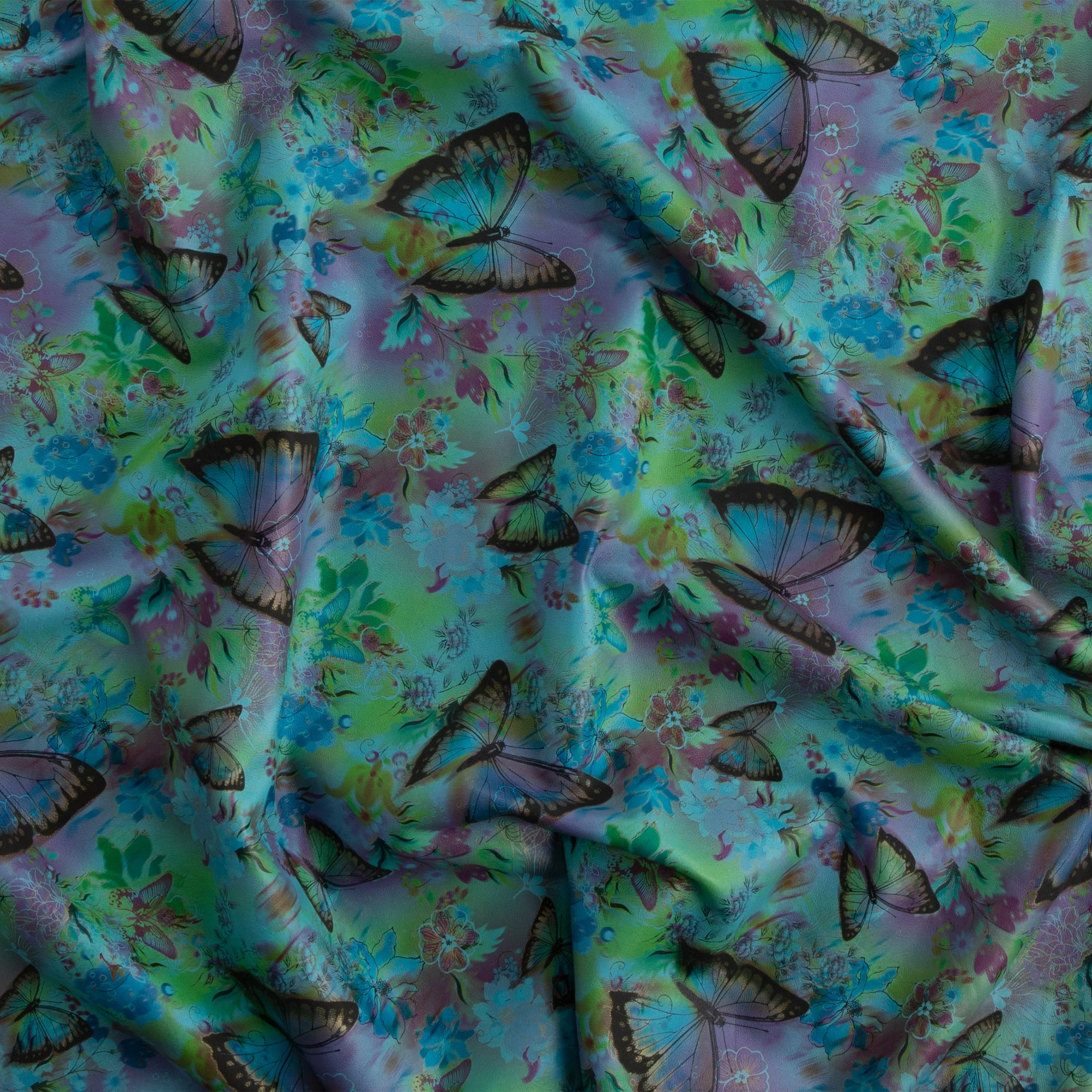 Floral Print Veg-Tan Sheepskin Turquoise - FINAL SALE - Image 9