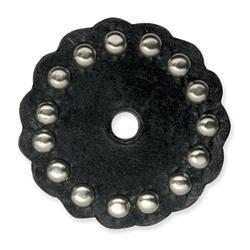 Scalloped Black Leather Conchos - Image 2