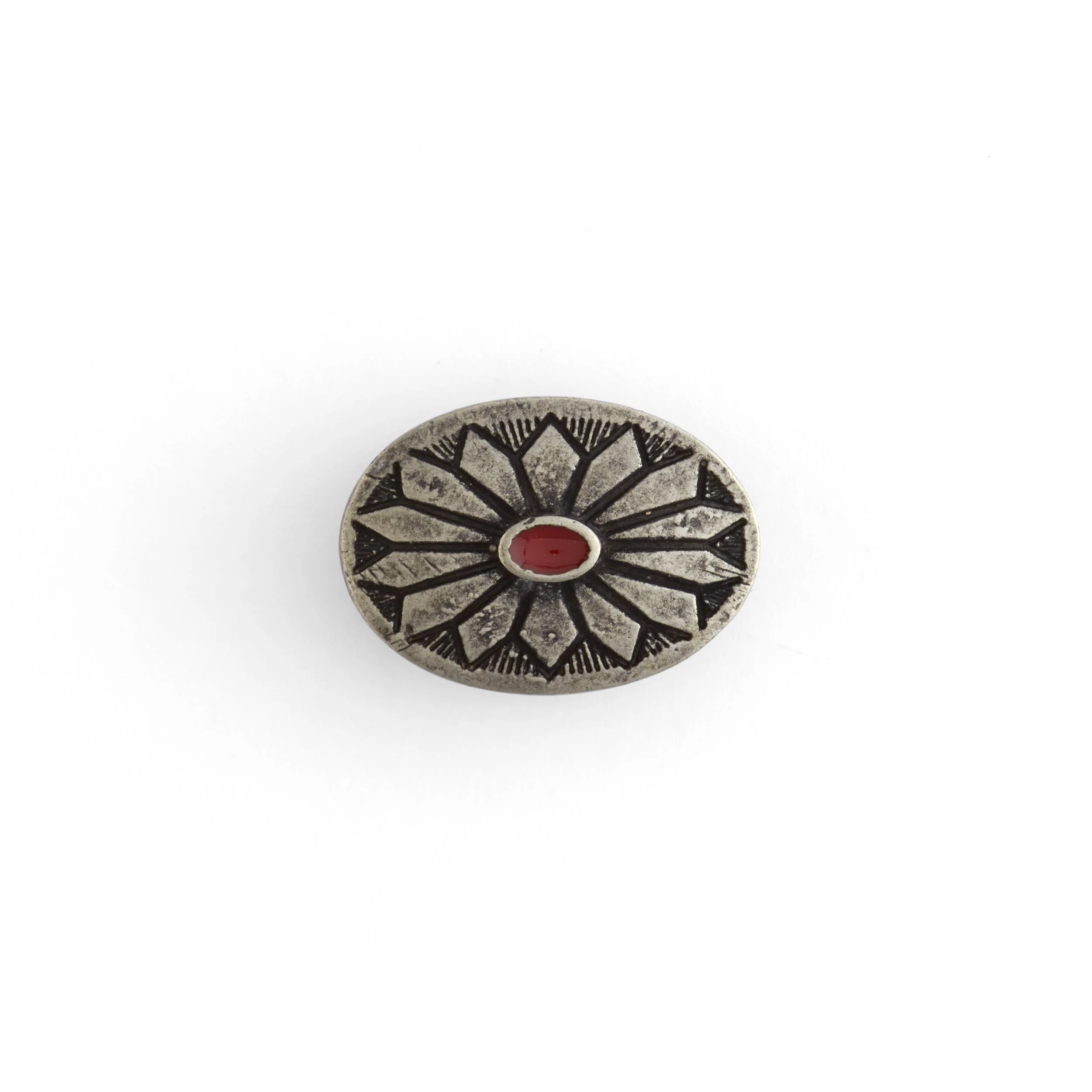 Red Enamel Flower Concho